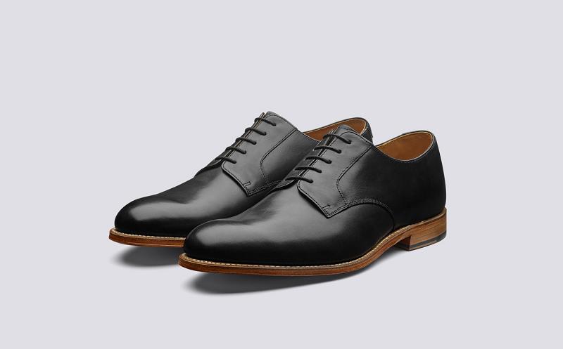 Grenson Liam Mens Shoes - Black Leather Sole NX0478